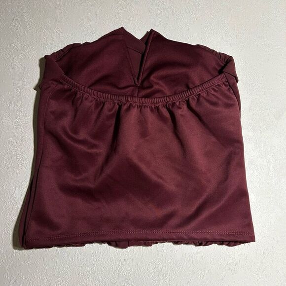 Charlotte Russe Strapless Twist Front Tube Top | Wine Red | Size M - Picture 2 of 5